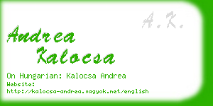 andrea kalocsa business card